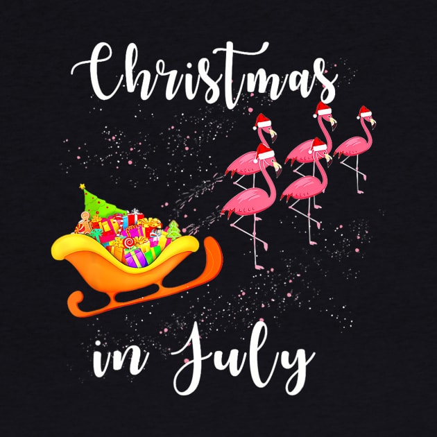 Funny Flamingo Pink Camping Car Christmas in July by mccloysitarh